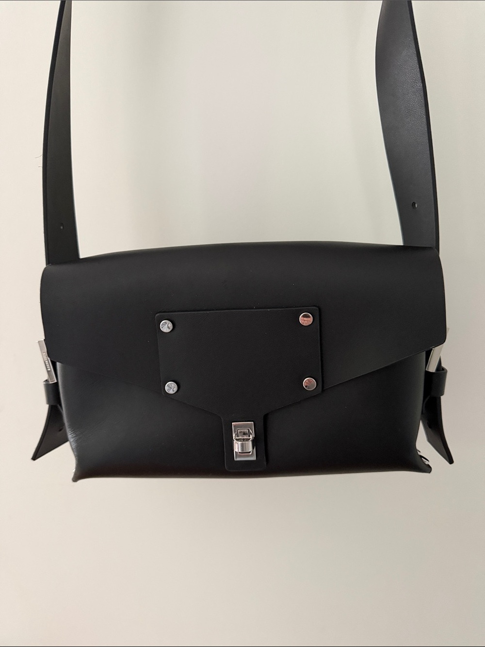 All Saints Black Leather Crossbody Bag - Picture 2 of 4